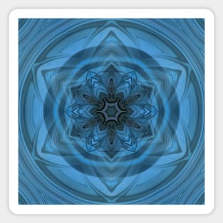 elegant shades of turquoise blue floral fantasy in square format Sticker